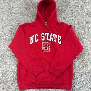 NC State Wolfpack Hoodie Mens Medium Red Pullover Campus Colors NCAA EUC